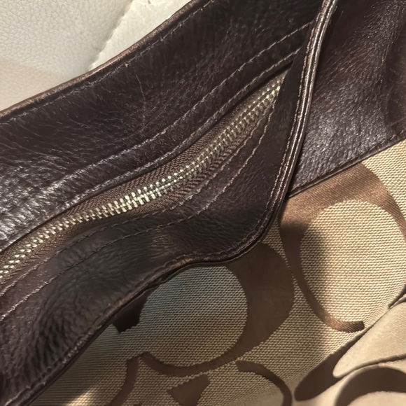 Coach Brown and Tan Monogram Shoulder Bag - Picture 13 of 17